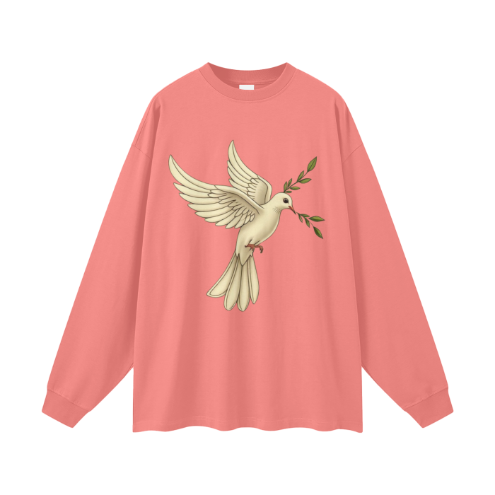Streetwear Unisex 305G FOG 100% Cotton Long Sleeve Tee