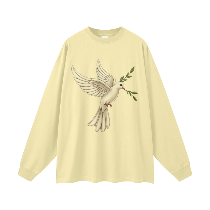 Streetwear Unisex 305G FOG 100% Cotton Long Sleeve Tee