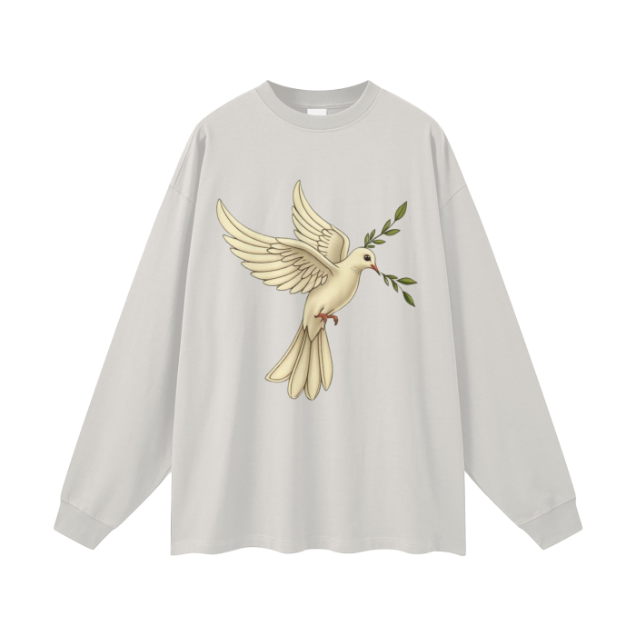 Streetwear Unisex 305G FOG 100% Cotton Long Sleeve Tee