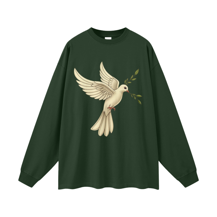 Streetwear Unisex 305G FOG 100% Cotton Long Sleeve Tee