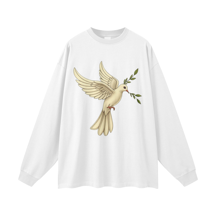 Streetwear Unisex 305G FOG 100% Cotton Long Sleeve Tee
