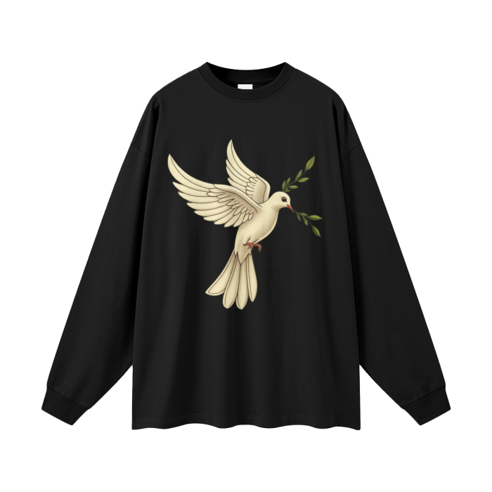 Streetwear Unisex 305G FOG 100% Cotton Long Sleeve Tee