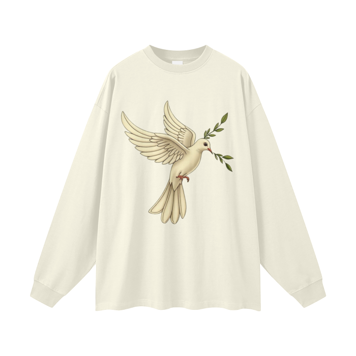 Streetwear Unisex 305G FOG 100% Cotton Long Sleeve Tee