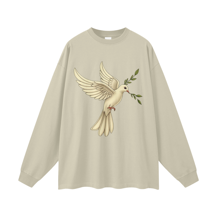 Streetwear Unisex 305G FOG 100% Cotton Long Sleeve Tee