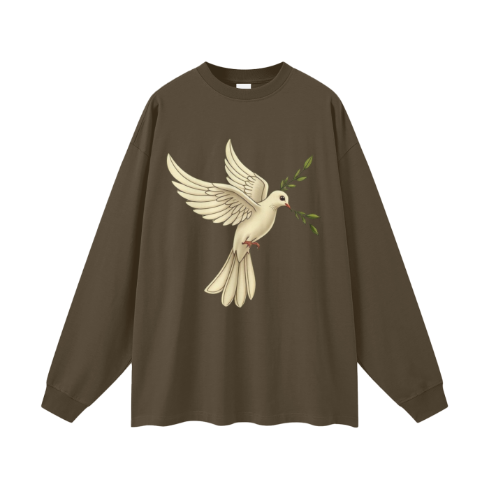 Streetwear Unisex 305G FOG 100% Cotton Long Sleeve Tee