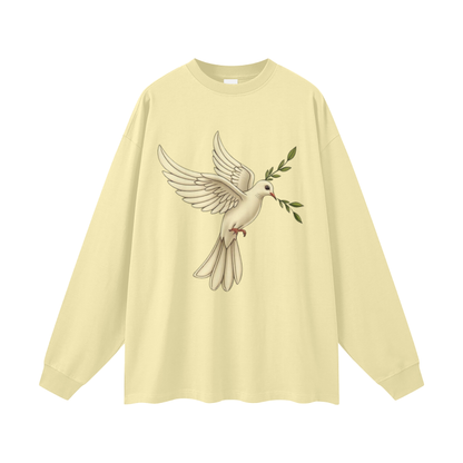 Streetwear Unisex 305G FOG 100% Cotton Long Sleeve Tee