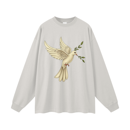 Streetwear Unisex 305G FOG 100% Cotton Long Sleeve Tee