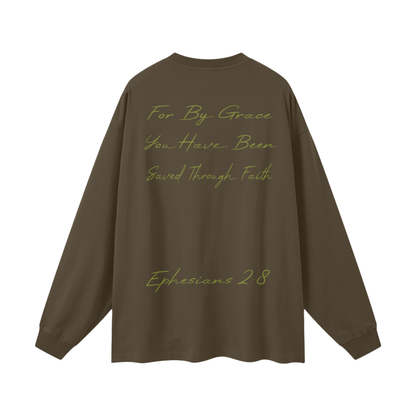 Streetwear Unisex 305G FOG 100% Cotton Long Sleeve Tee