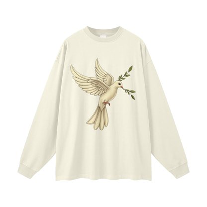 Streetwear Unisex 305G FOG 100% Cotton Long Sleeve Tee