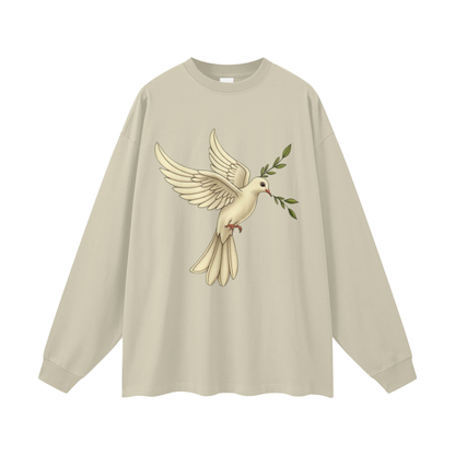 Streetwear Unisex 305G FOG 100% Cotton Long Sleeve Tee